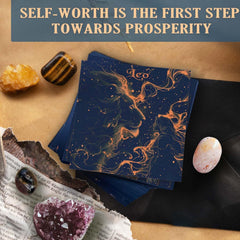 Faivykyd Leo card spread on table for reflective journaling.