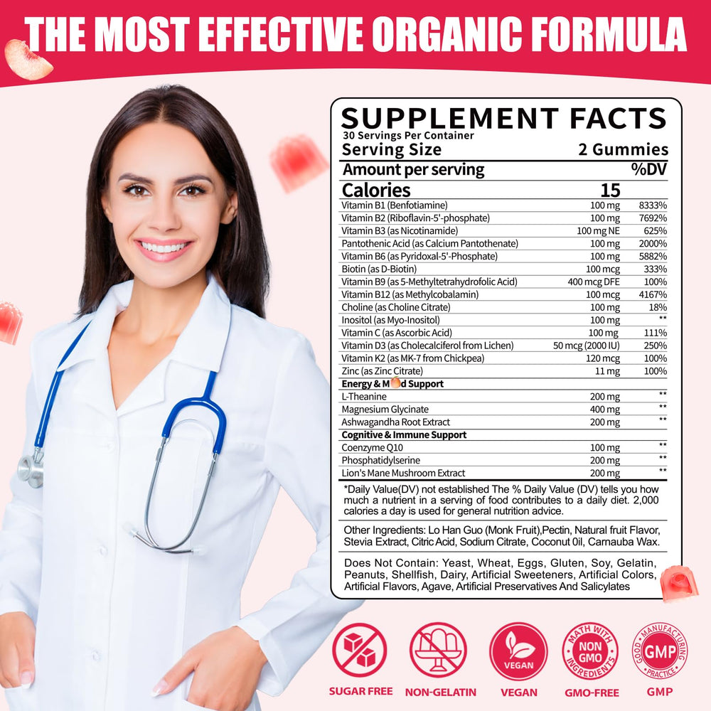 Fajeckma gummies peach flavor for daily wellness