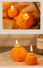 FANBODTA orange candle wax layer detail highlights dual soy-paraffin formula.