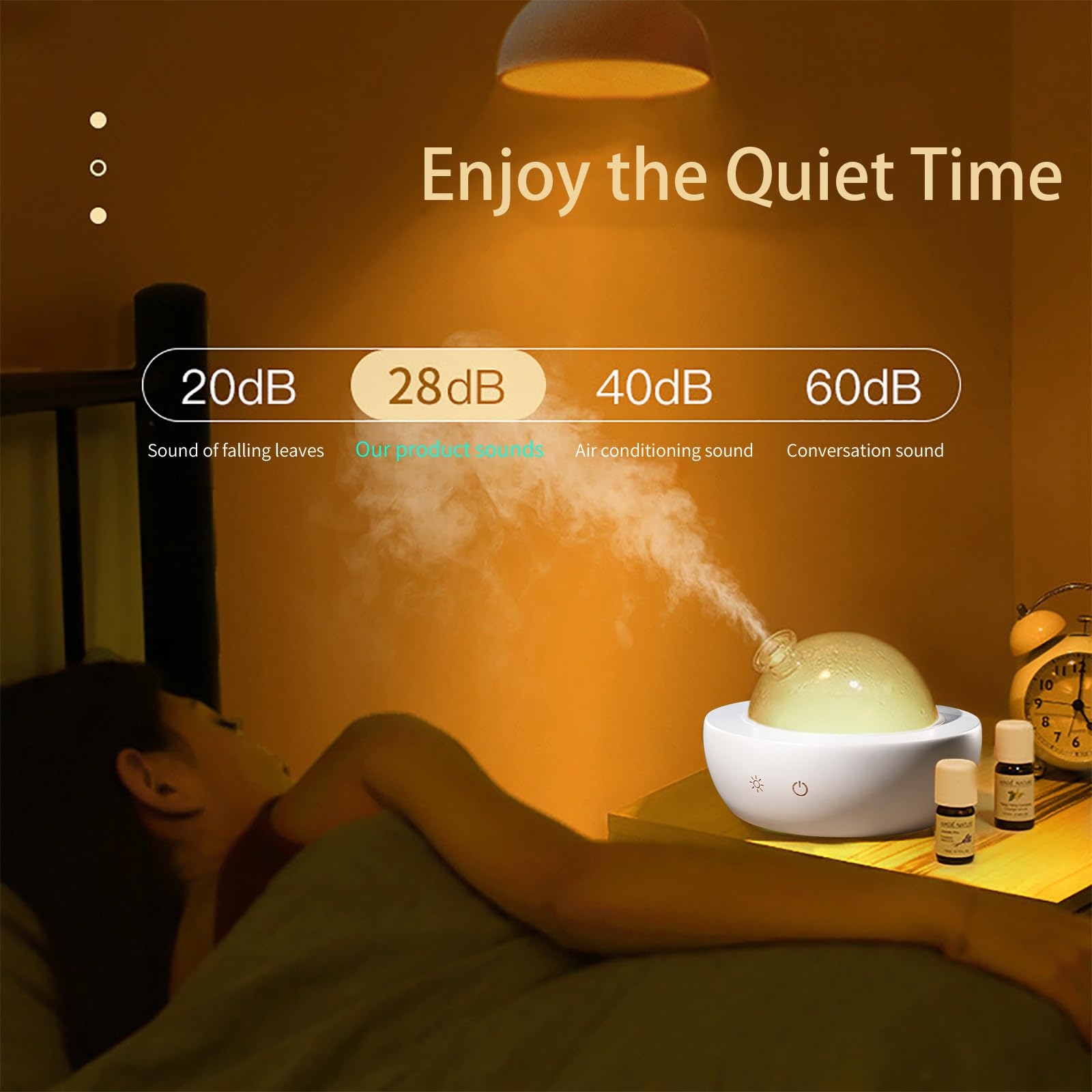 Fancemot diffuser in continuous mist mode for steady fragrance distribution.