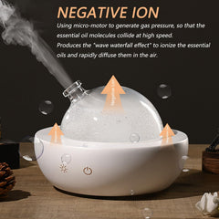 Fancemot diffuser showing seven-color LED lighting for ambient mood.