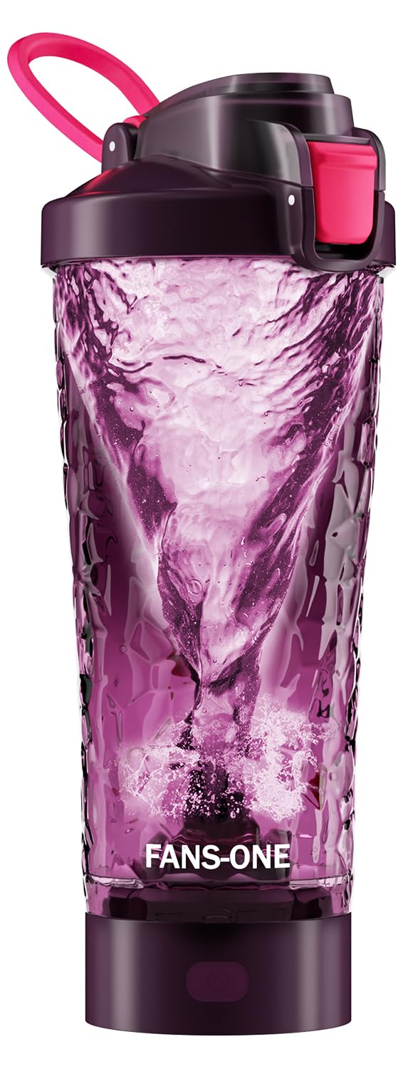 FANS-ONE electric shaker bottle with lockable cap for leak-proof on the go shakes