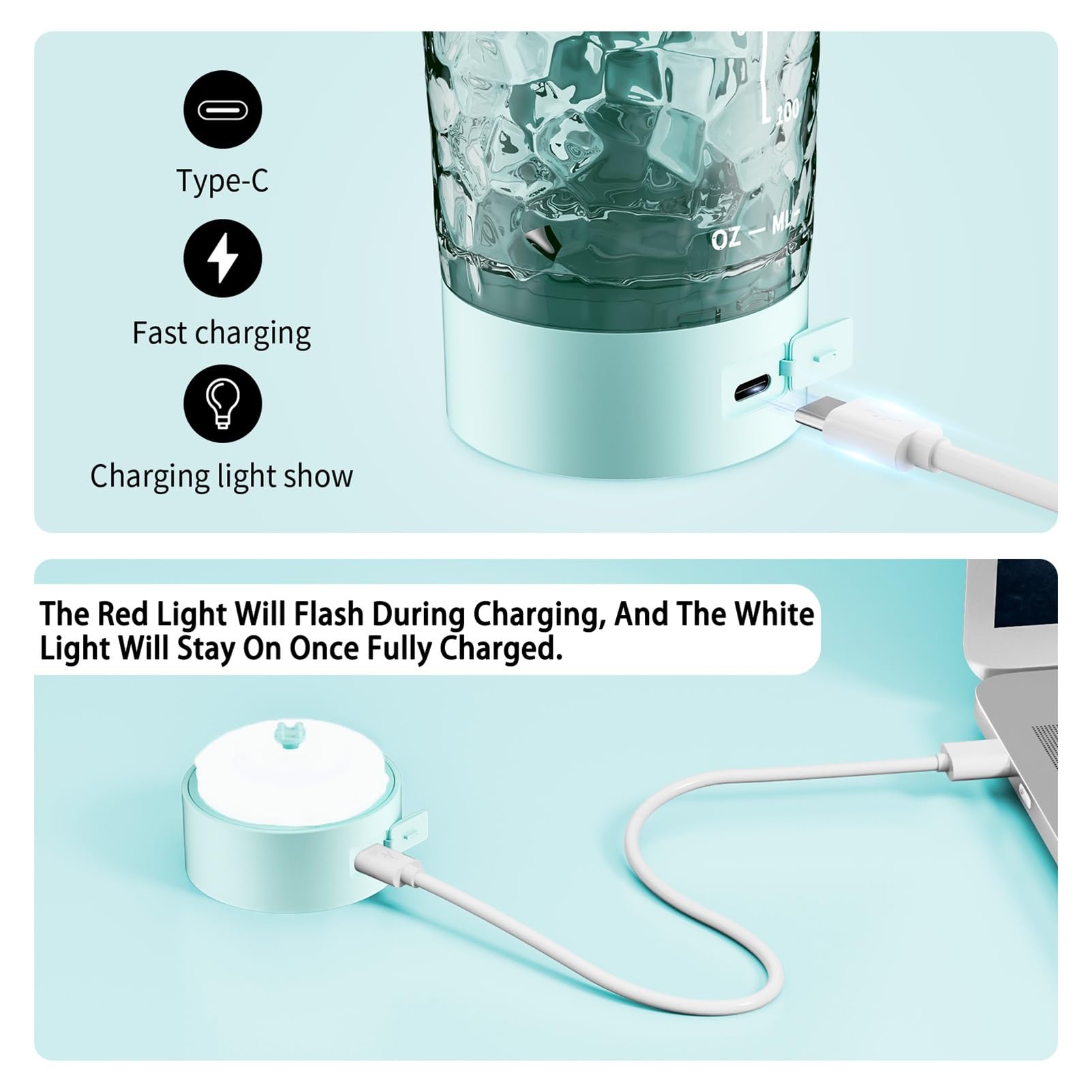 FANS-ONE shaker has a detachable motor base for easy cleaning.
