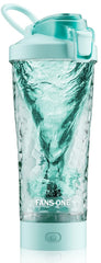 FANS-ONE electric shaker bottle 24oz with lockable lid for spill-free workouts.