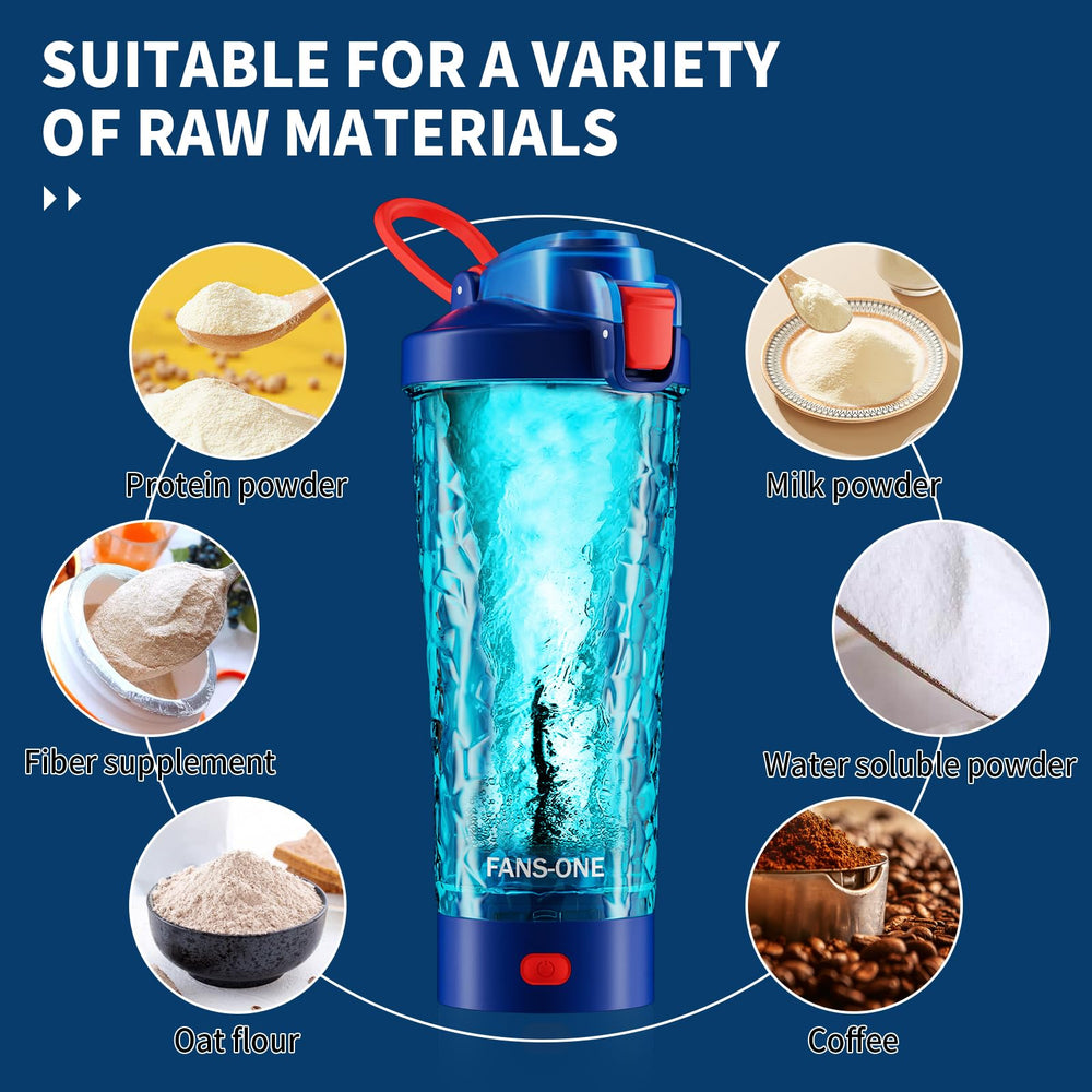 Built-in USB fast charging powers the shaker in about two hours