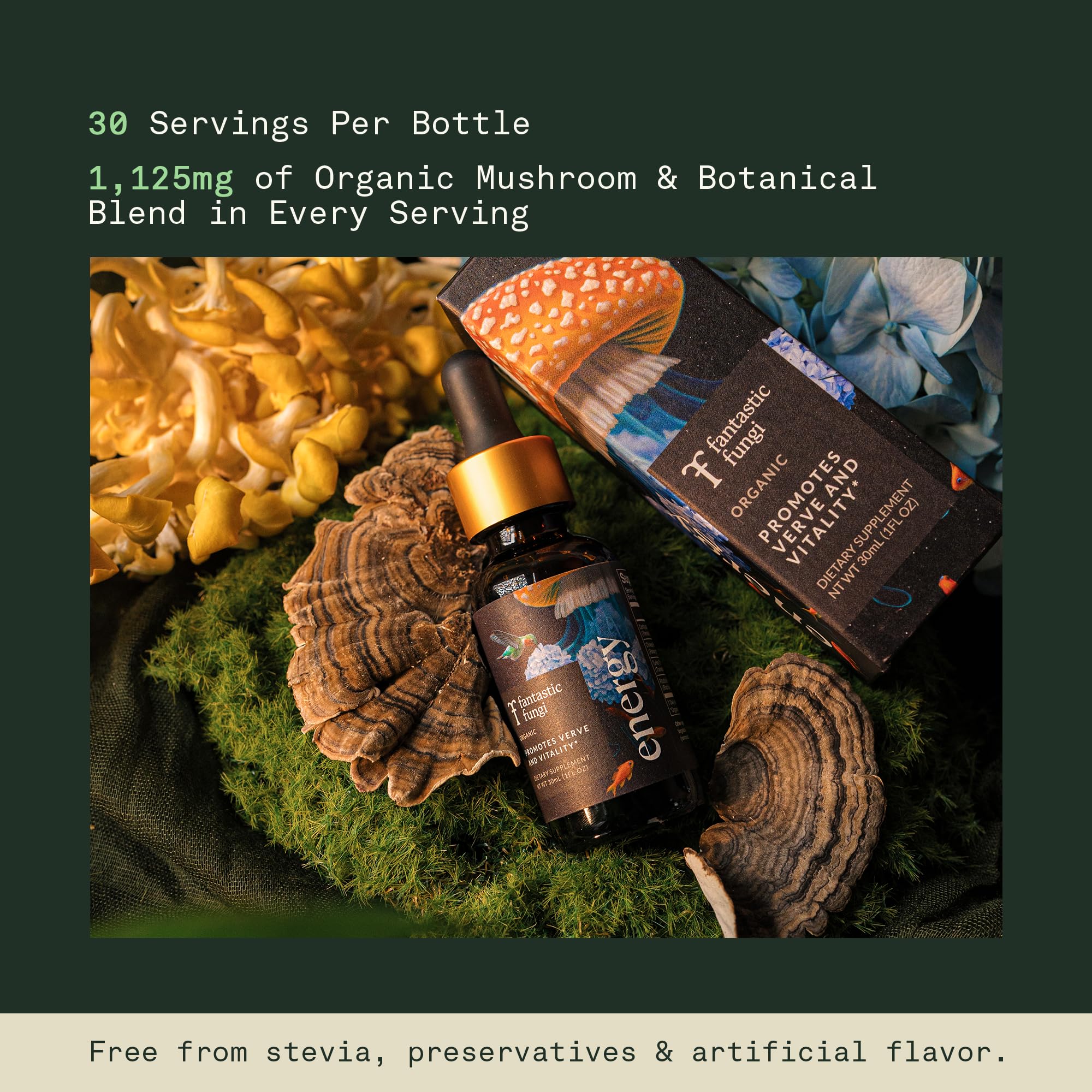 Energy-elixir bottle emphasizes caffeine-free option for daily vitality.