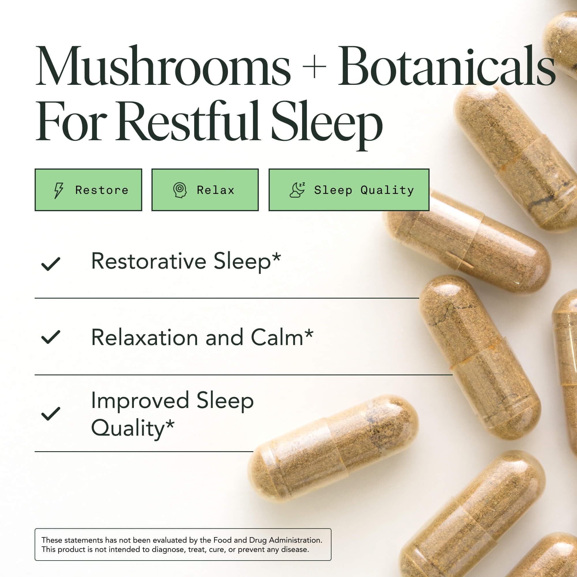 Fantastic Fungi Reishi capsules close-up showing texture for daily support.