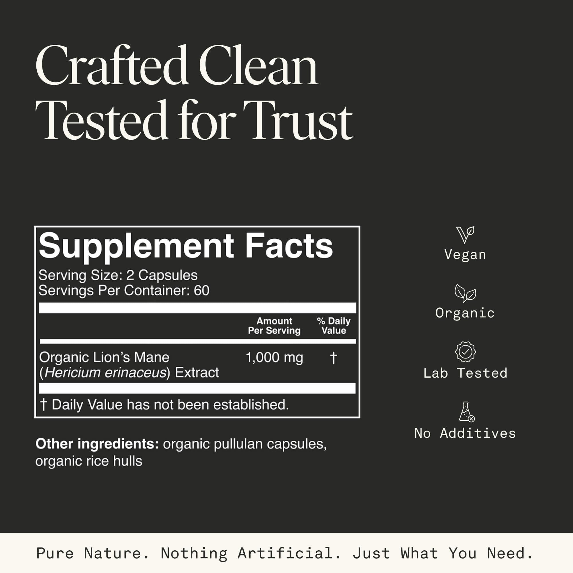 Fantastic Fungi USDA Organic badge emphasizing purity and clean formula.