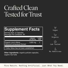 Fantastic Fungi USDA Organic badge emphasizing purity and clean formula.