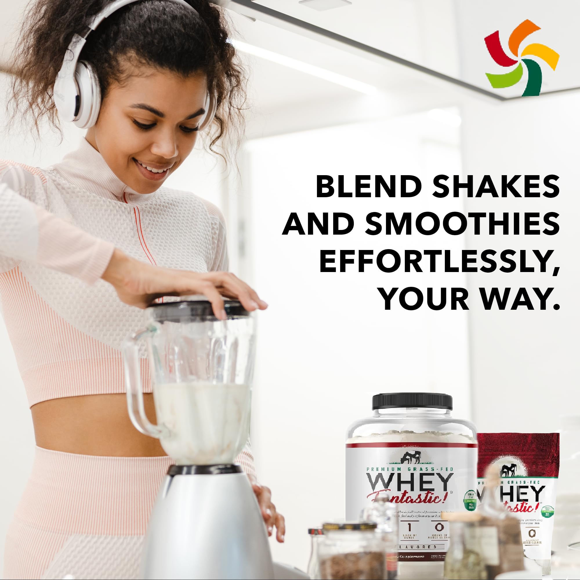 Fantastic Nutrition 3-in-1 Whey Unflavored 5lb non-GMO label signals clean nutrition.