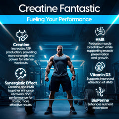 Fantastic Nutrition creatine-hmb powder dissolving in water for smooth mixing.