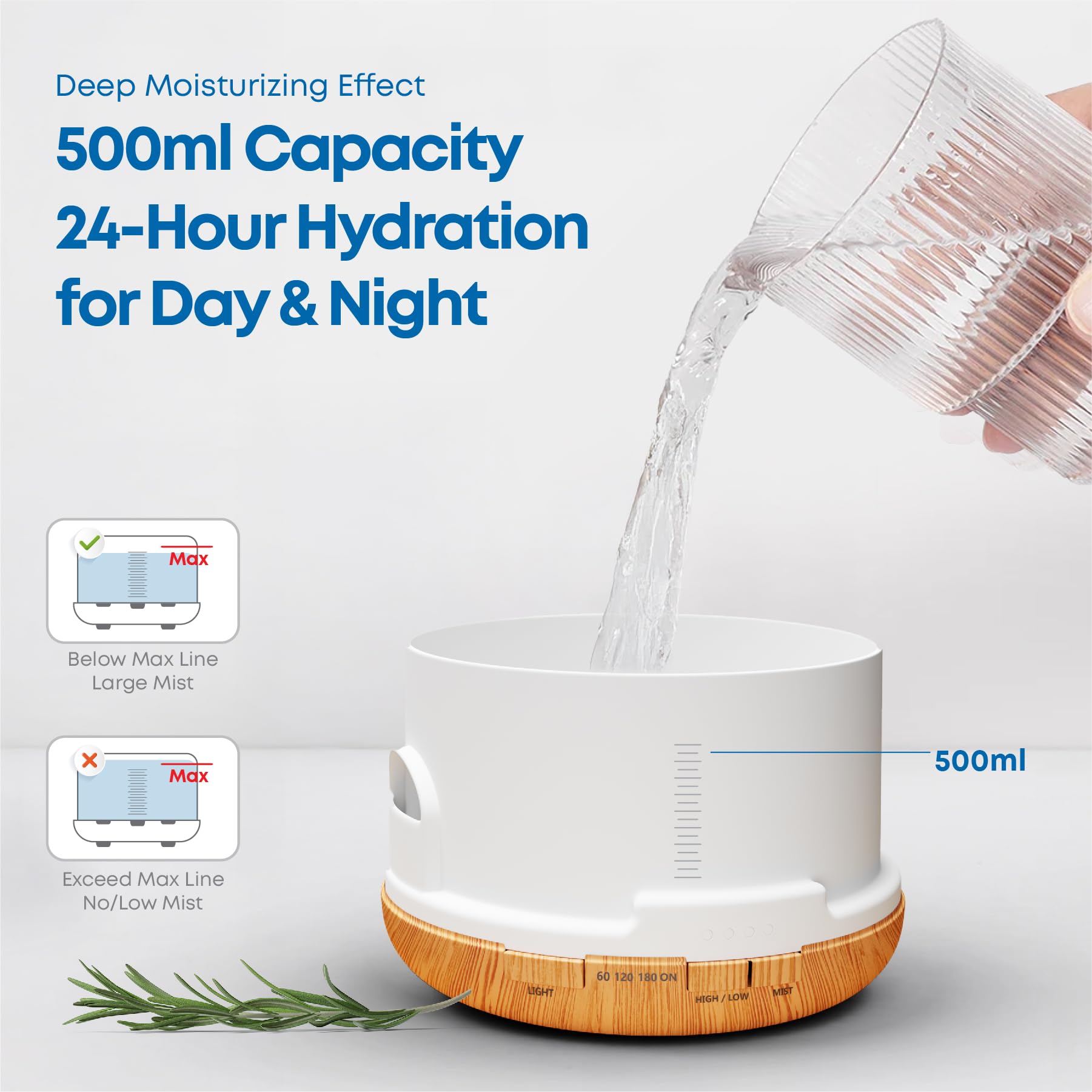Farazza remote control diffuser enabling easy mist and lighting adjustments from across the room