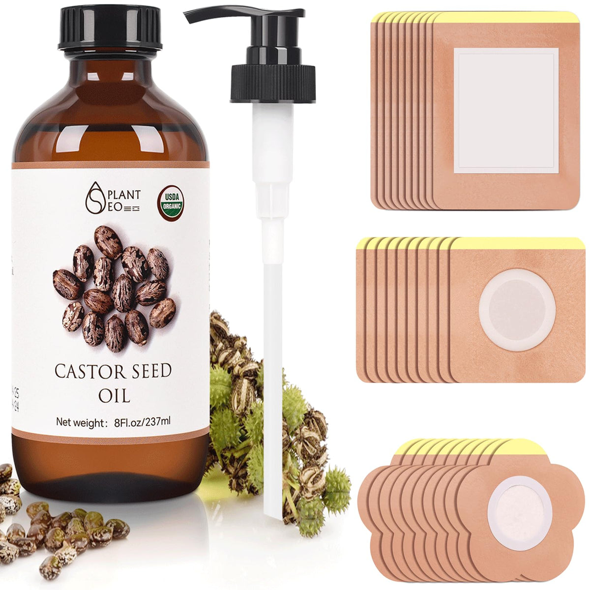 Farle castor oil bottle in amber glass preserves purity for skin and hair care.