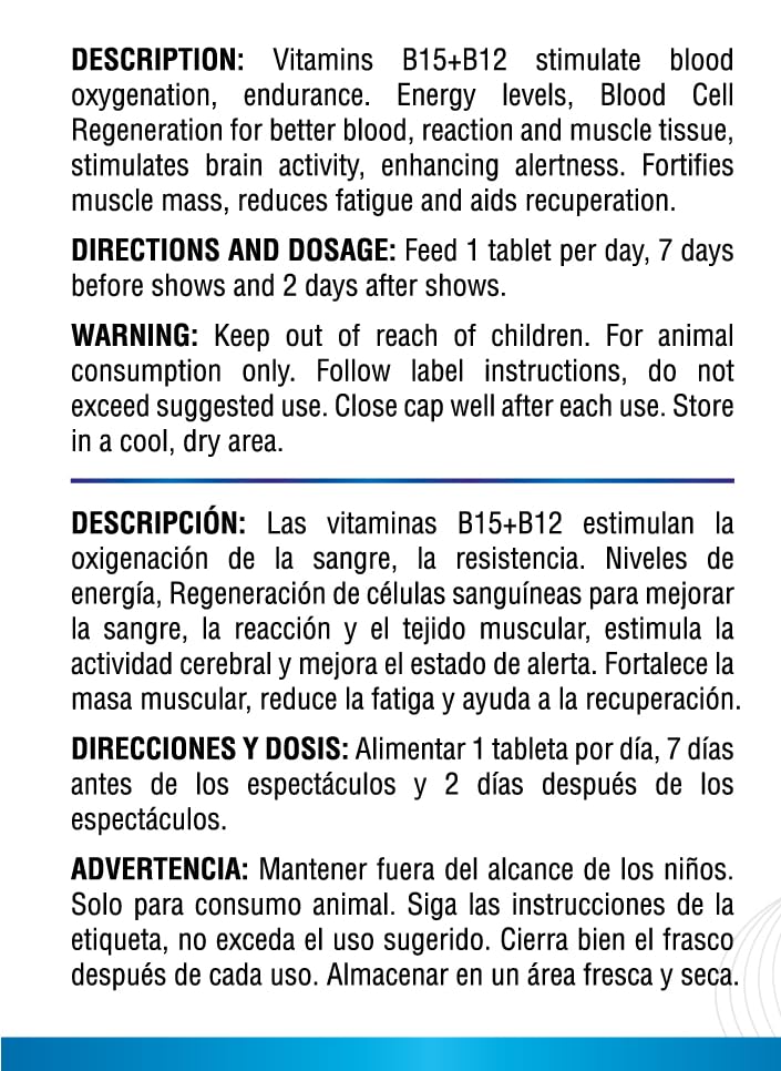 Farmalab B12 B15 for Roosters dosage chart visual aids practical administration.