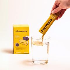 Farmana Immune spicy blackberry ginger flavor conveys bold, flavorful daily support.