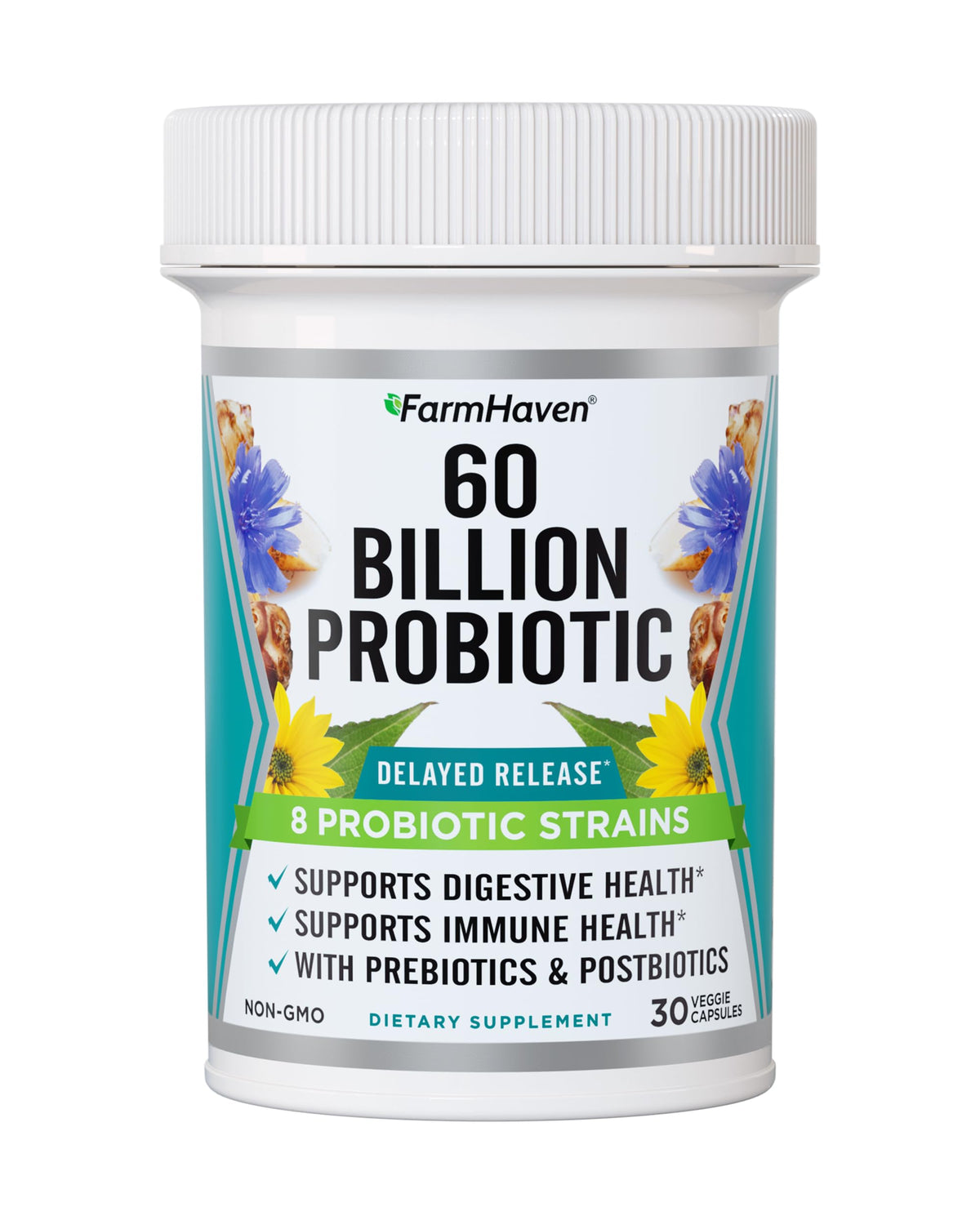 FarmHaven 60Billion CFU probiotic bottle supports daily gut balance