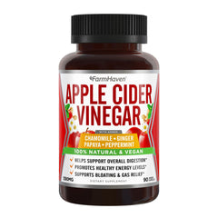 FarmHaven ACV capsules bottle for convenient daily digestion support.