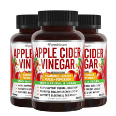 FarmHaven Apple Cider Vinegar Plus Soothing Herbs bottle for digestion support
