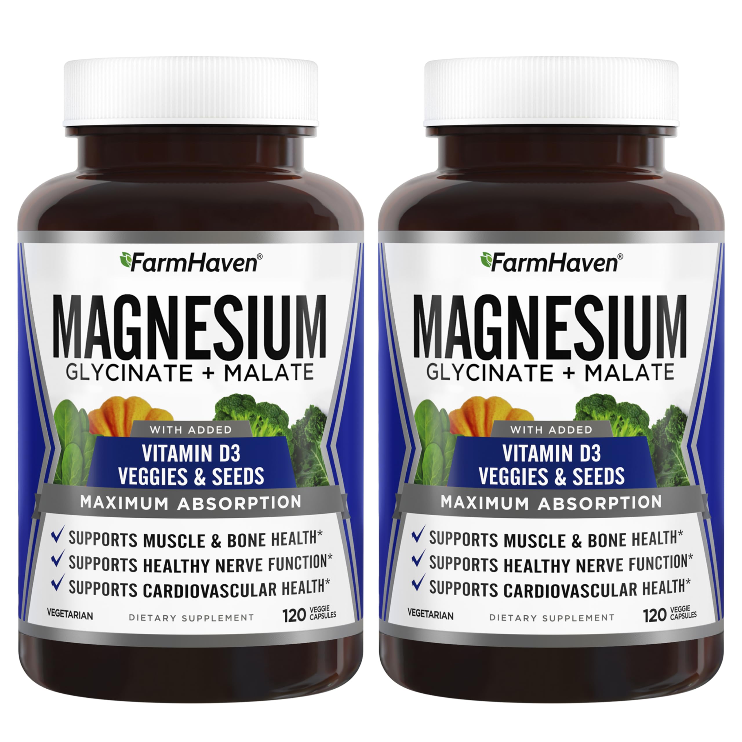 FarmHaven magnesium bottle with capsules for daily wellness and absorption