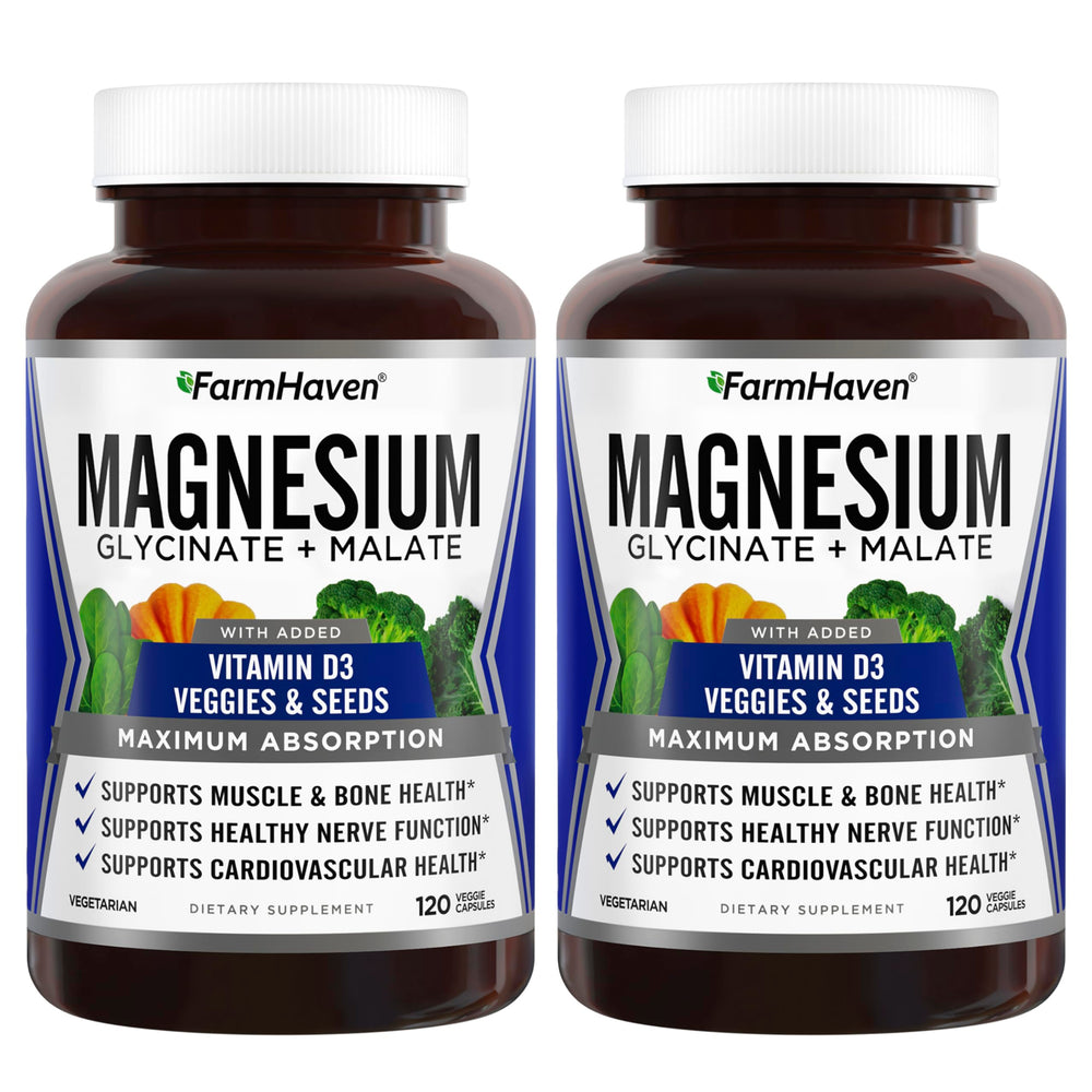 FarmHaven magnesium bottle with capsules for daily wellness and absorption