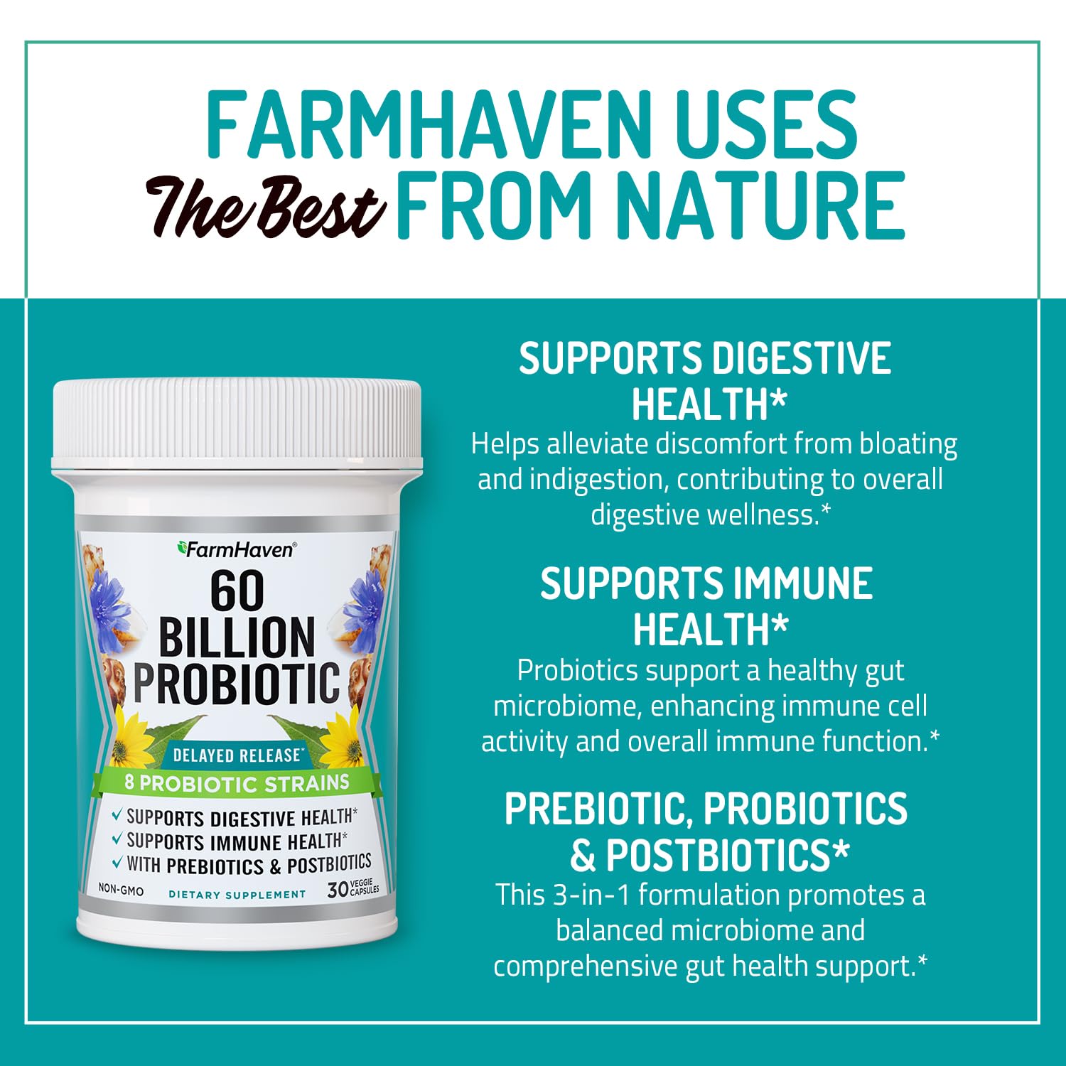 FarmHaven postbiotics in the formula to support immune-friendly response