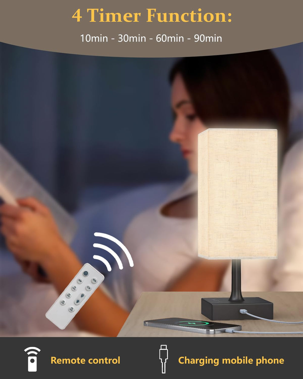 Four timer options with memory function on the FARRIDE lamp