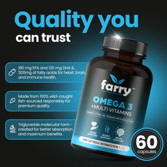Farry Omega3 capsules closeup highlighting softgel texture