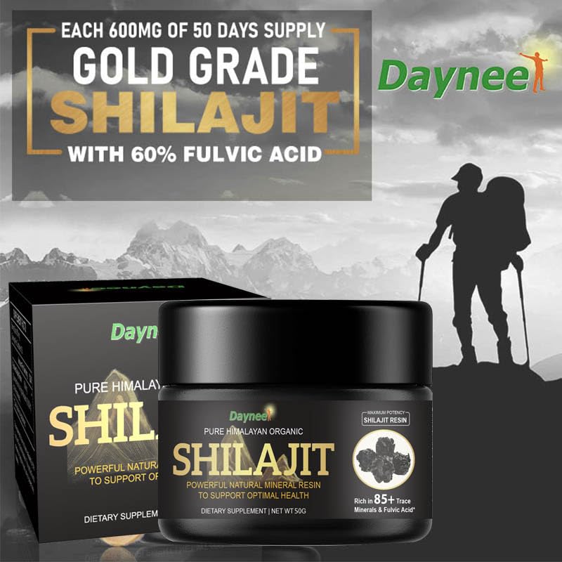 FARWIX Daynee Shilajit Resin jar showing 50 servings for easy routines