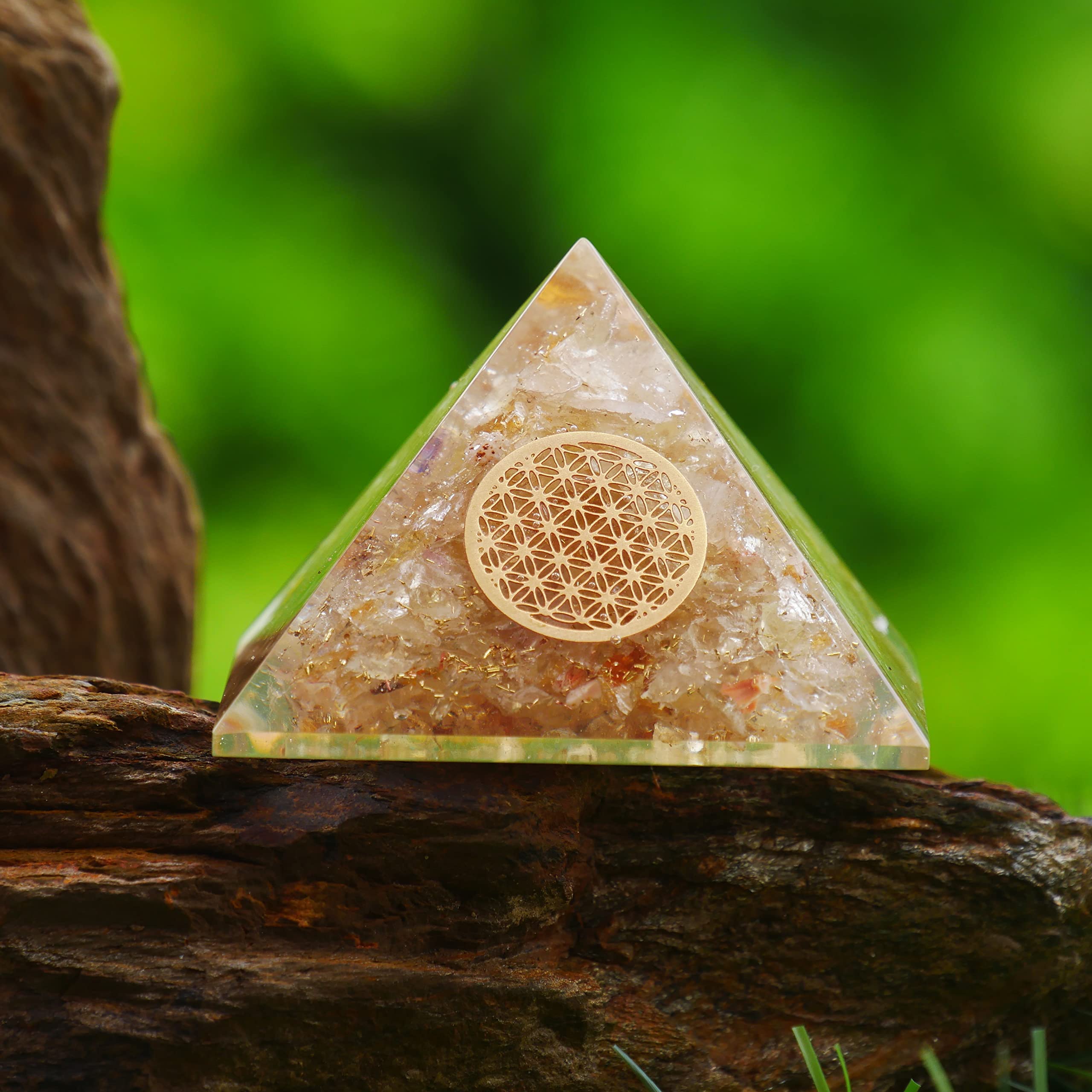 FASHIONZAADI Energy-boosting Crystal Pyramid enhances room ambiance.