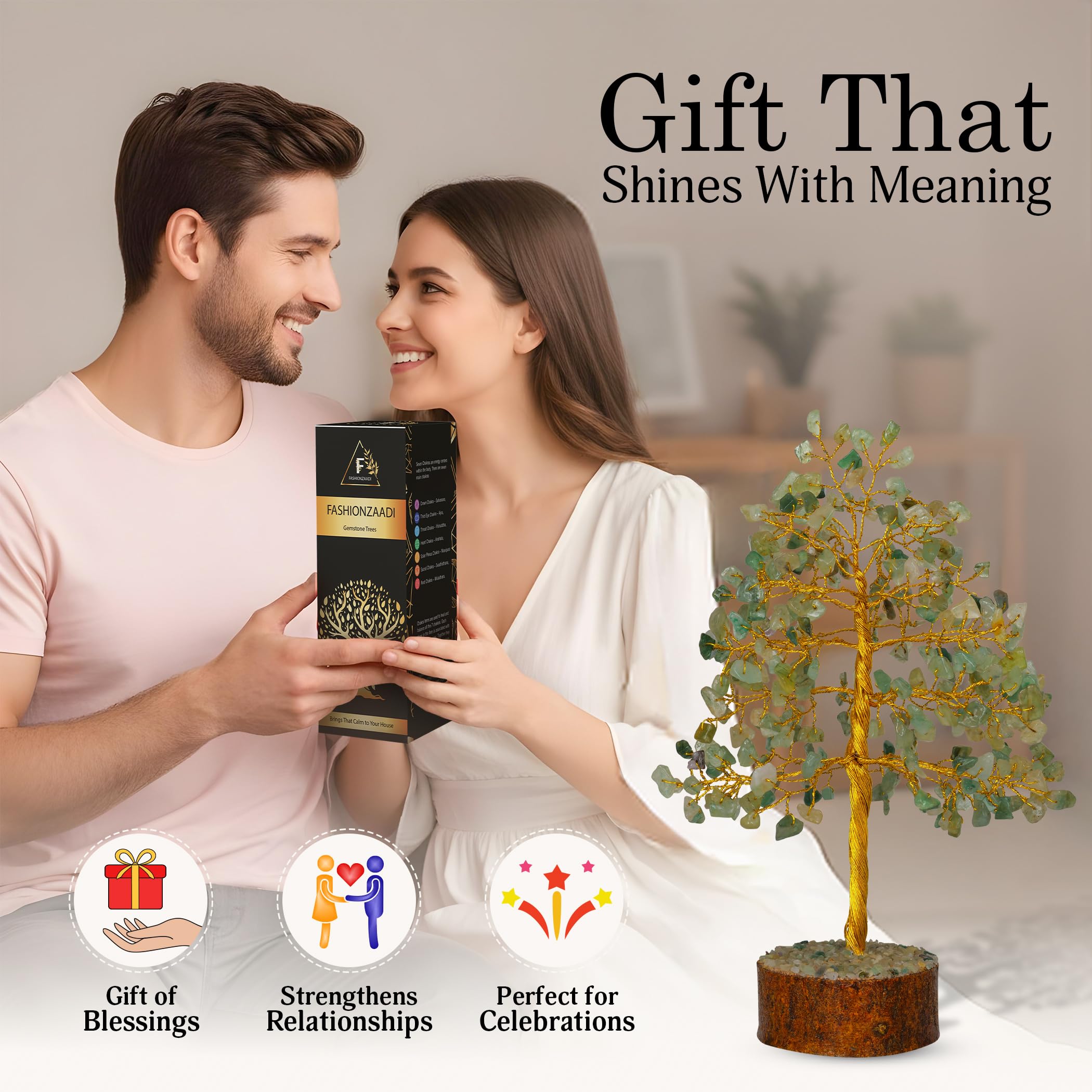 FASHIONZAADI Green Jade Chakra tree decor enhances meditation and room ambience.