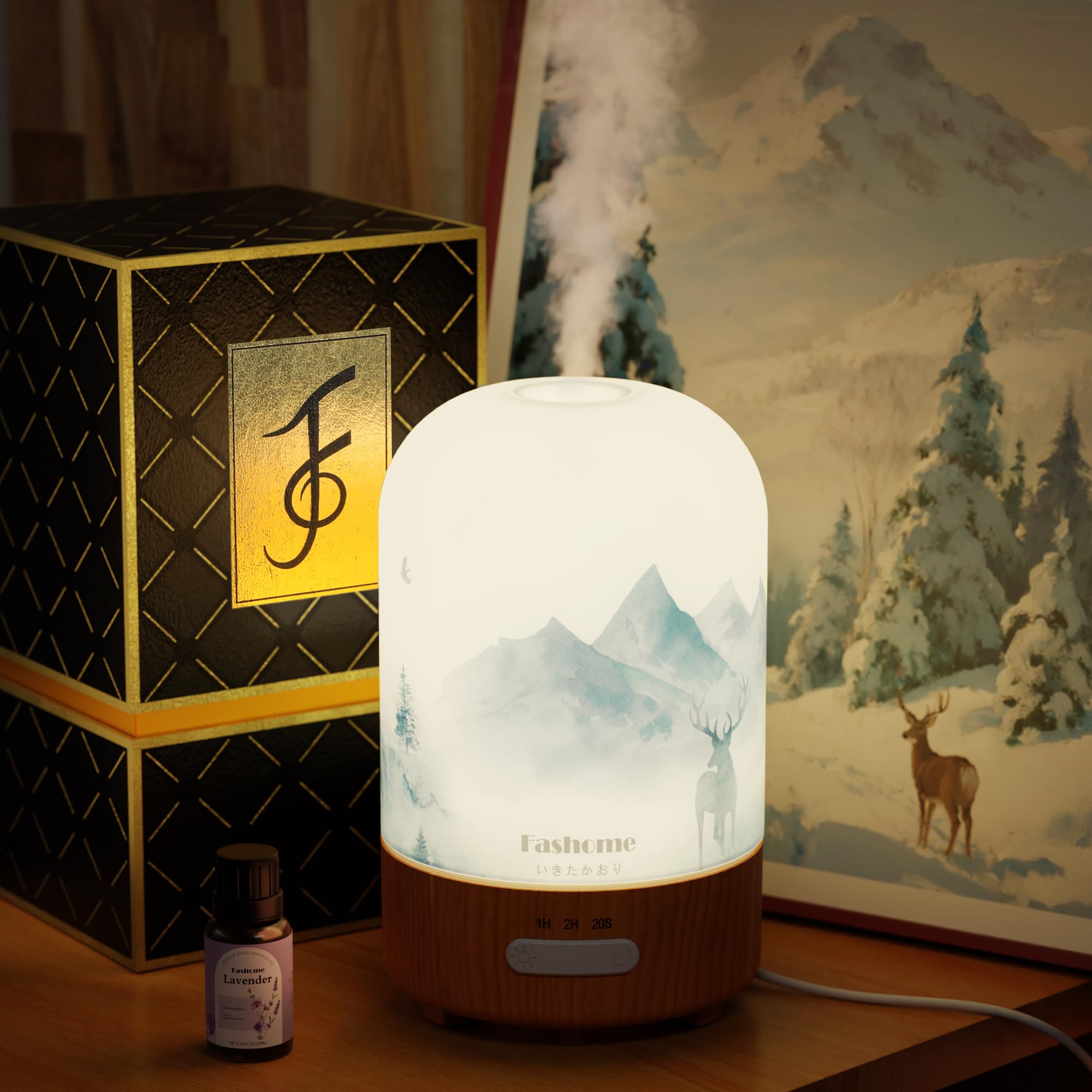 Fashome lavender-oil-glow diffuser creates a calming ambiance for study or evenings.