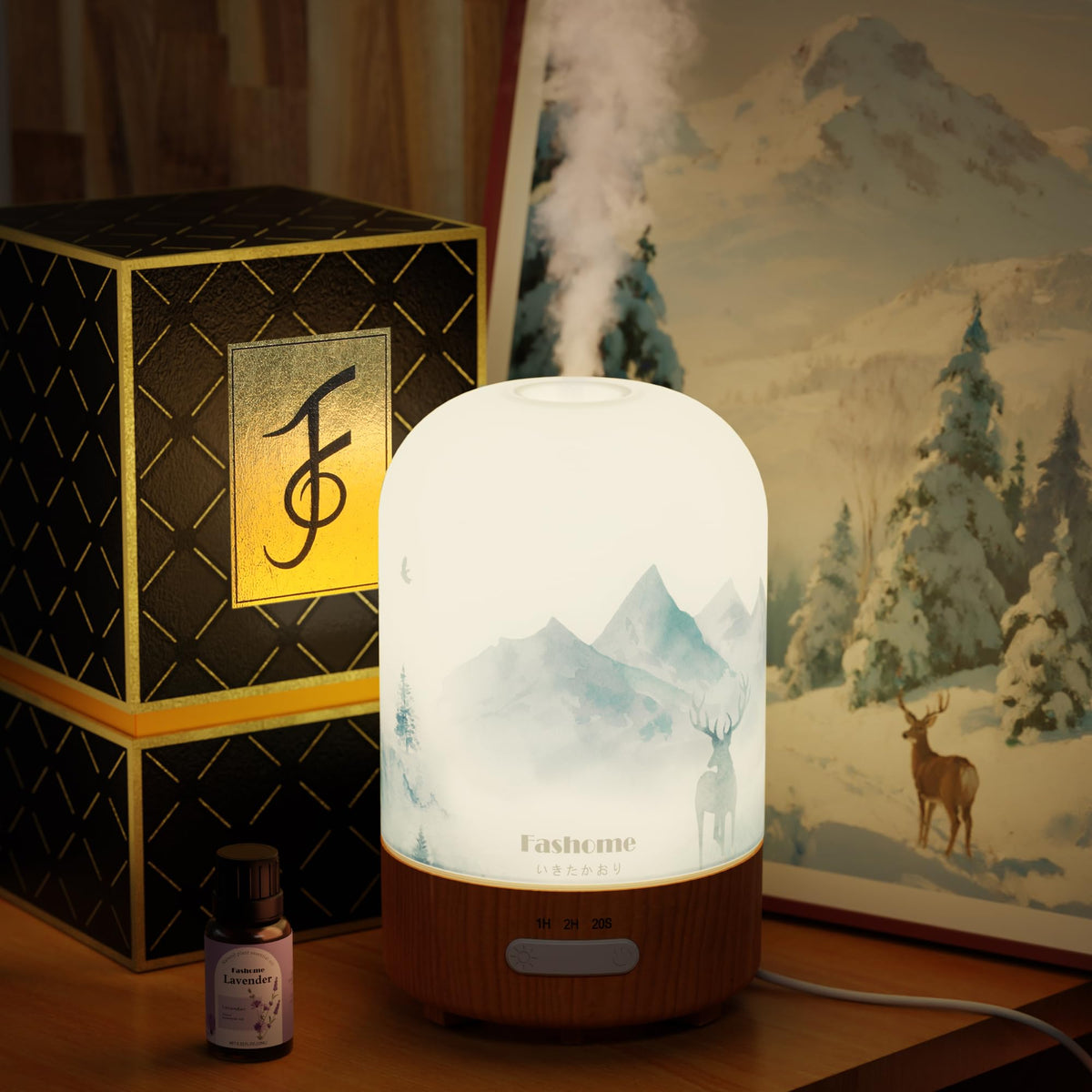 Fashome lavender-oil-glow diffuser creates a calming ambiance for study or evenings.
