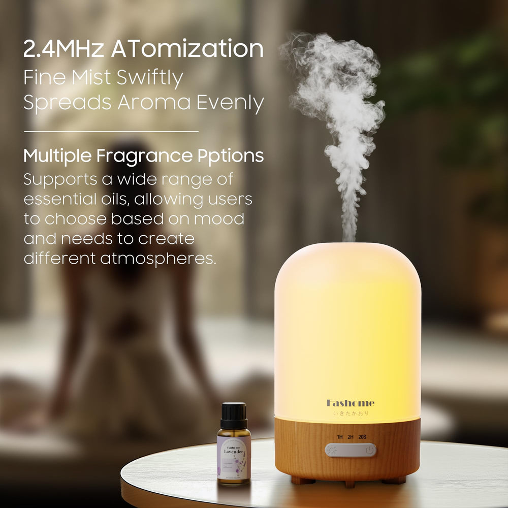 Fashome diffuser mist settings highlight adjustable options for personalized aromas.