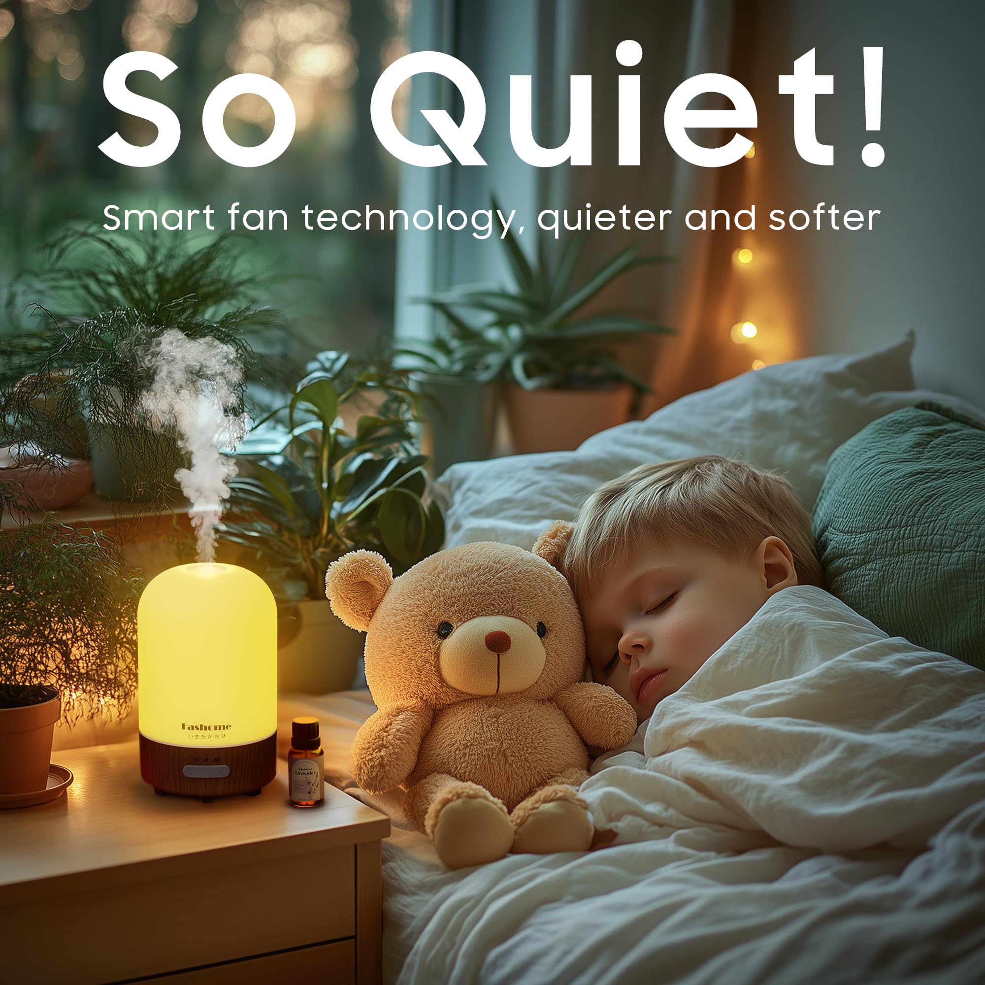 Fashome diffuser timer modes image demonstrates flexible scheduling.