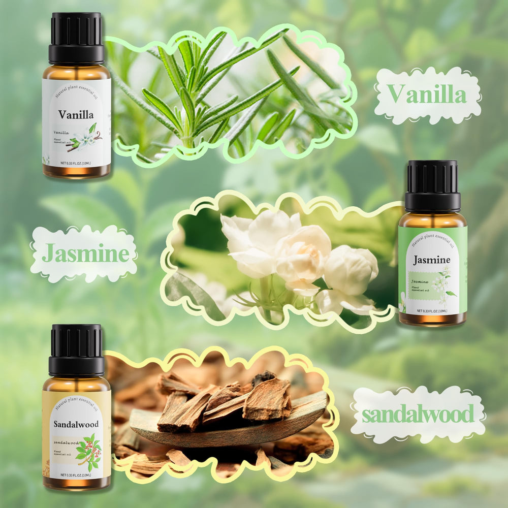 Fashome jasmine essential oil bottle for uplifting mood and floral room fragrance.