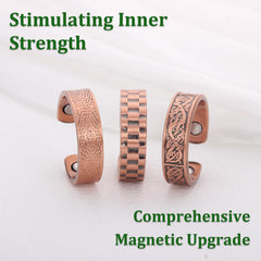Fashtour 3 Copper Rings adjustable openings for a comfortable fit