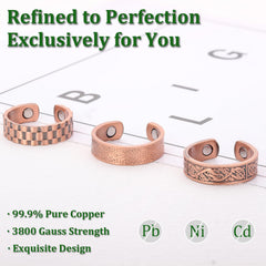 Fashtour 3 Copper Rings packaging in gift box emphasizing ready-to-gift appeal