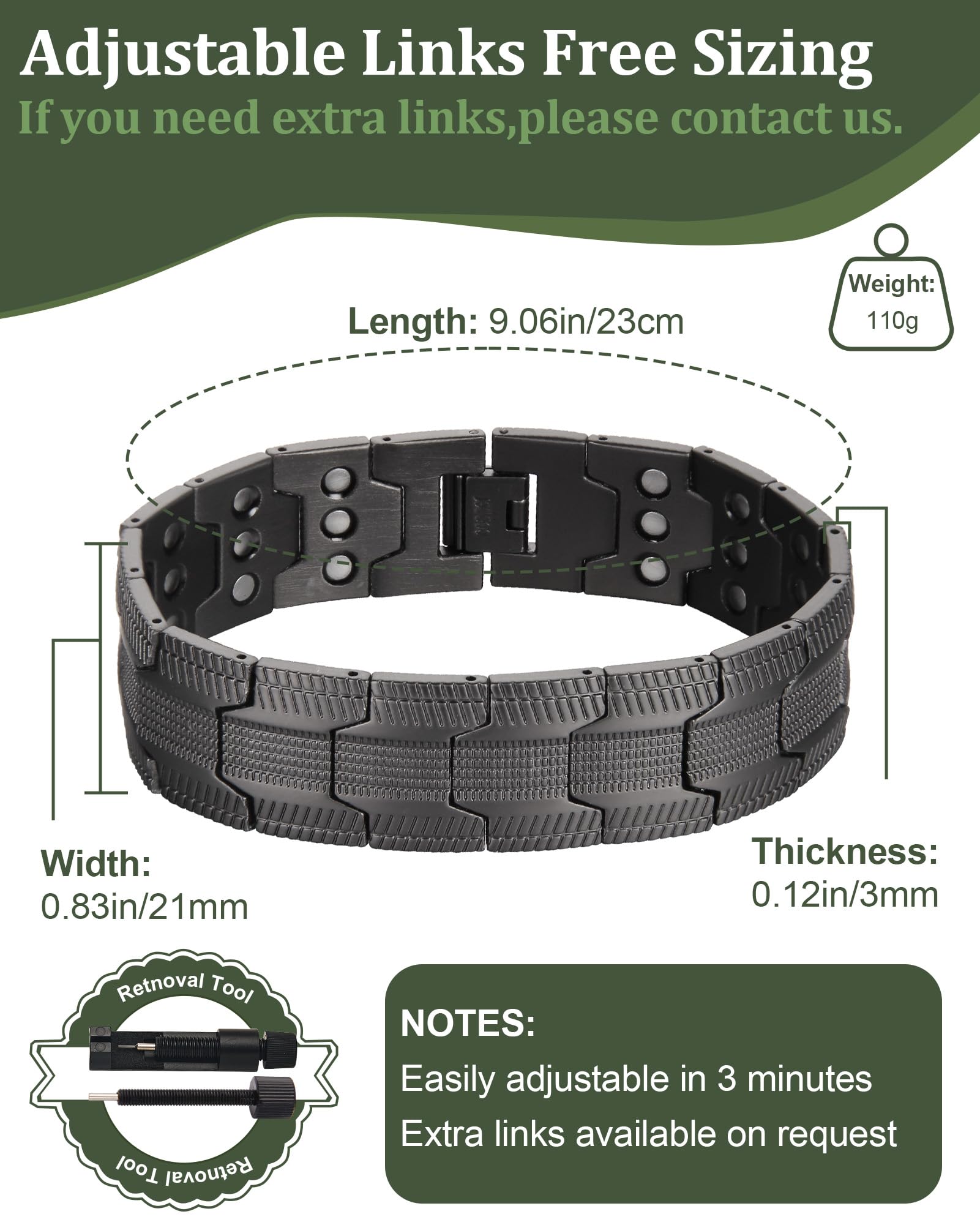 Fashtour 3X bracelet magnets highlight strong 3800 Gauss strength