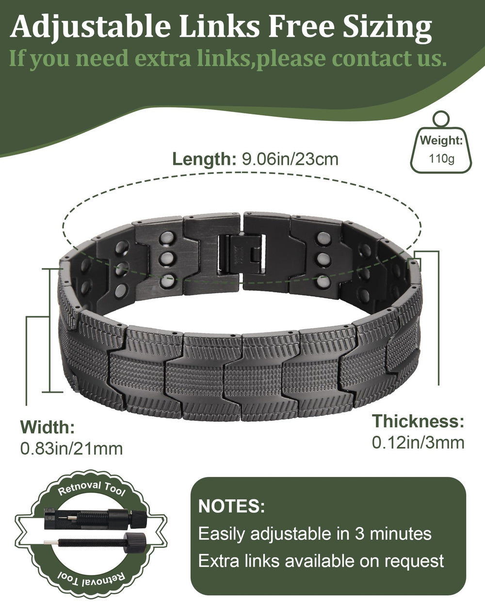 Fashtour 3X bracelet magnets highlight strong 3800 Gauss strength