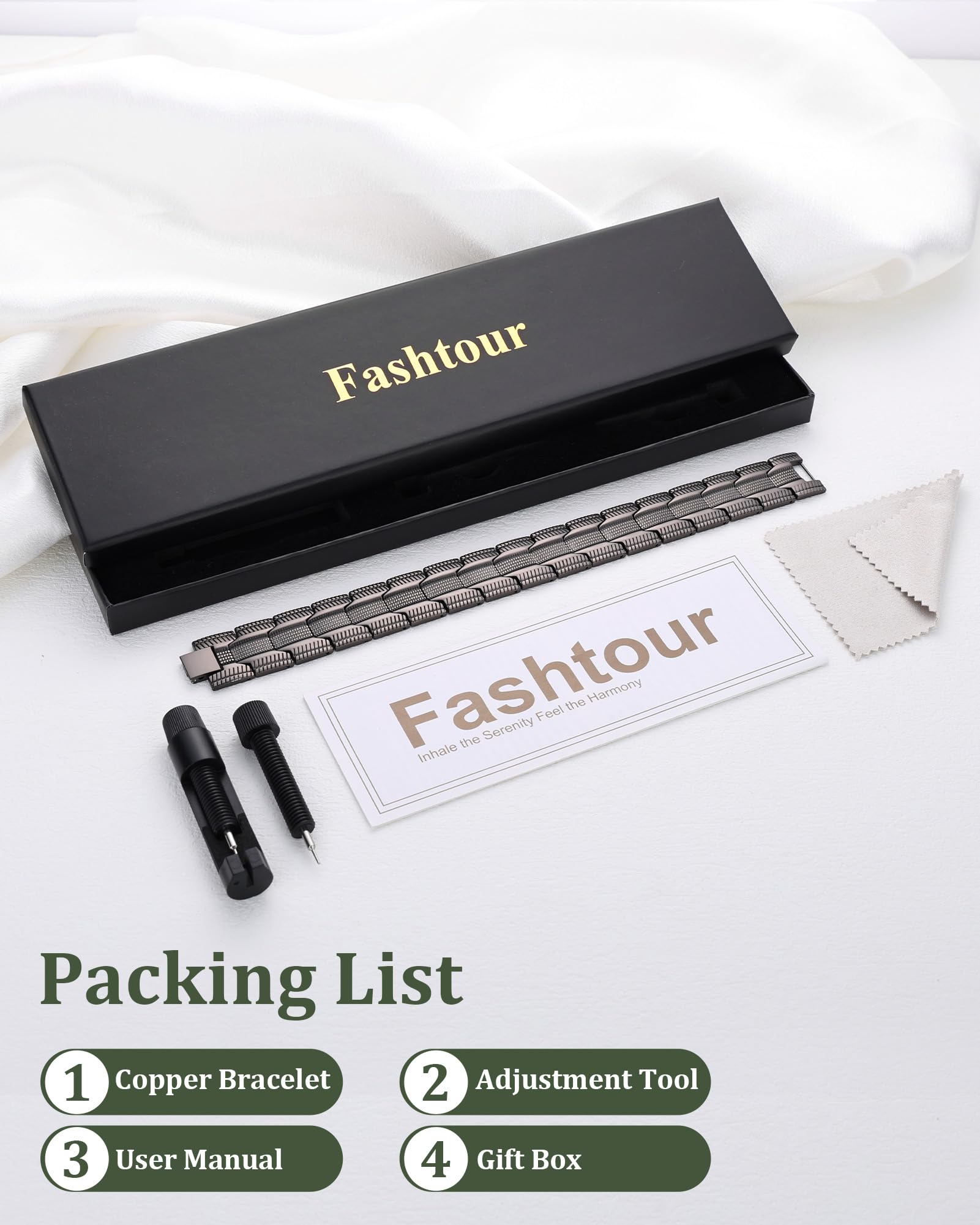 Fashtour 3X bracelet made of 99.99% pure copper