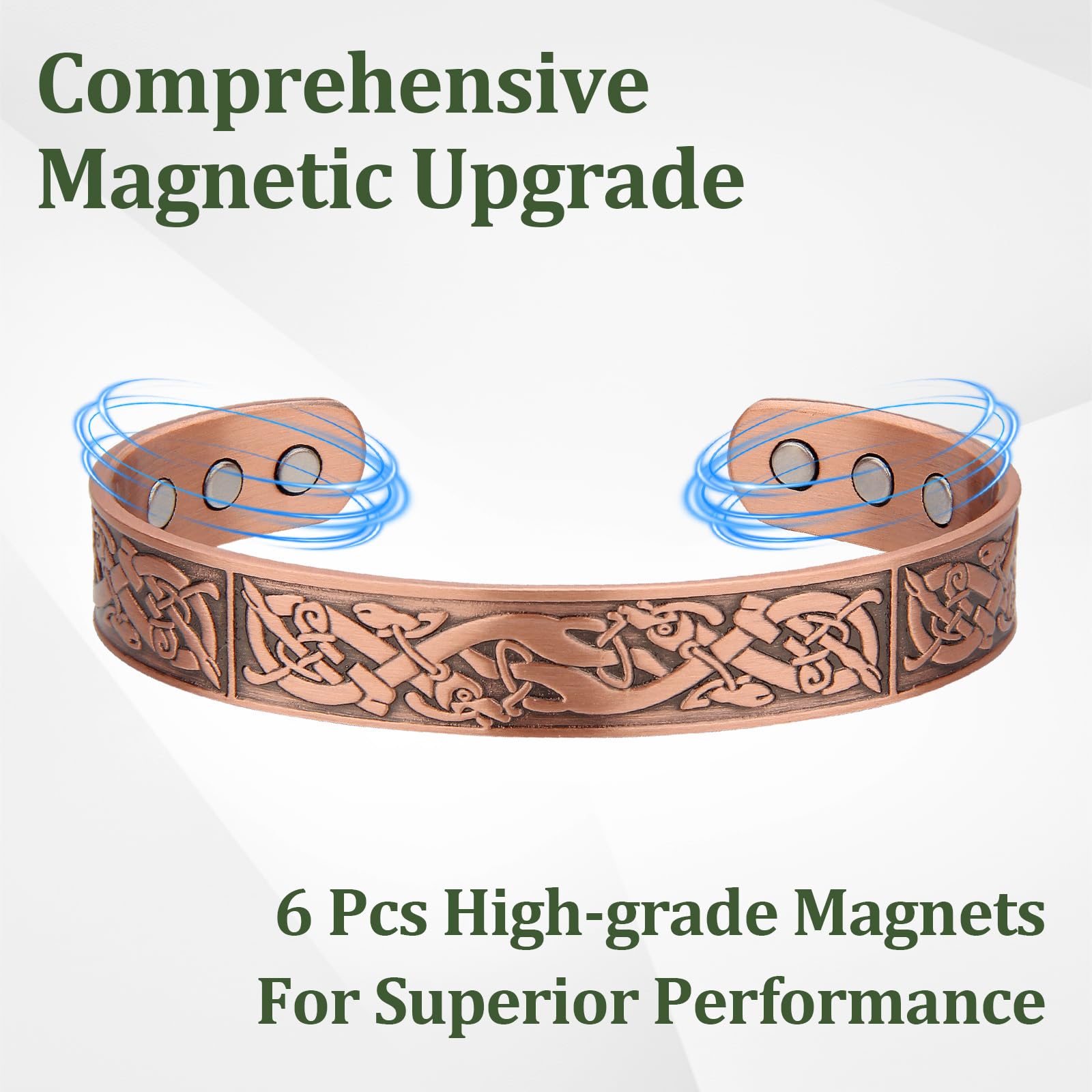 Fashtour copper bracelet adjustable size fits most wrists for versatile styling.