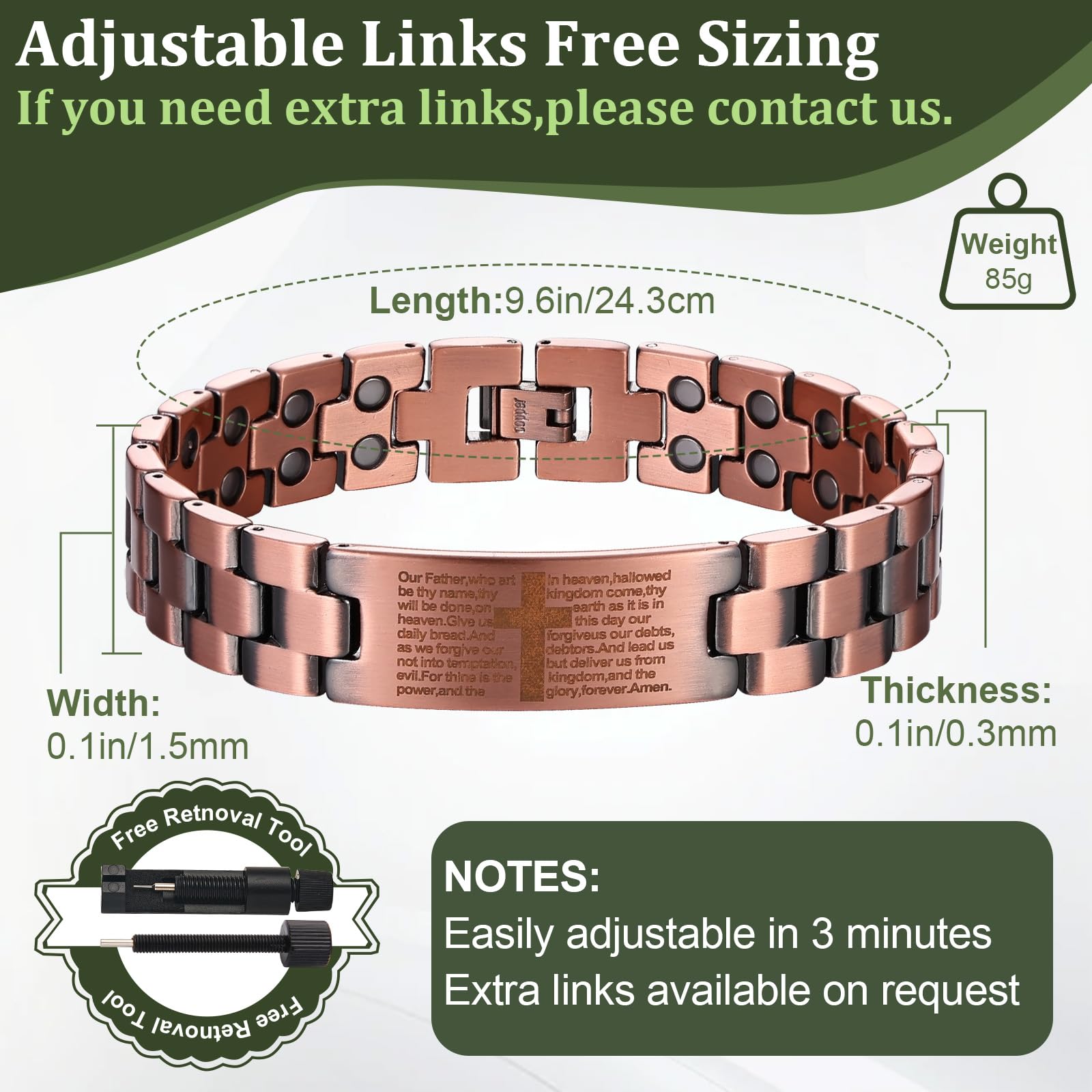 Fashtour copper bracelet care tips to remove patina and keep shine.