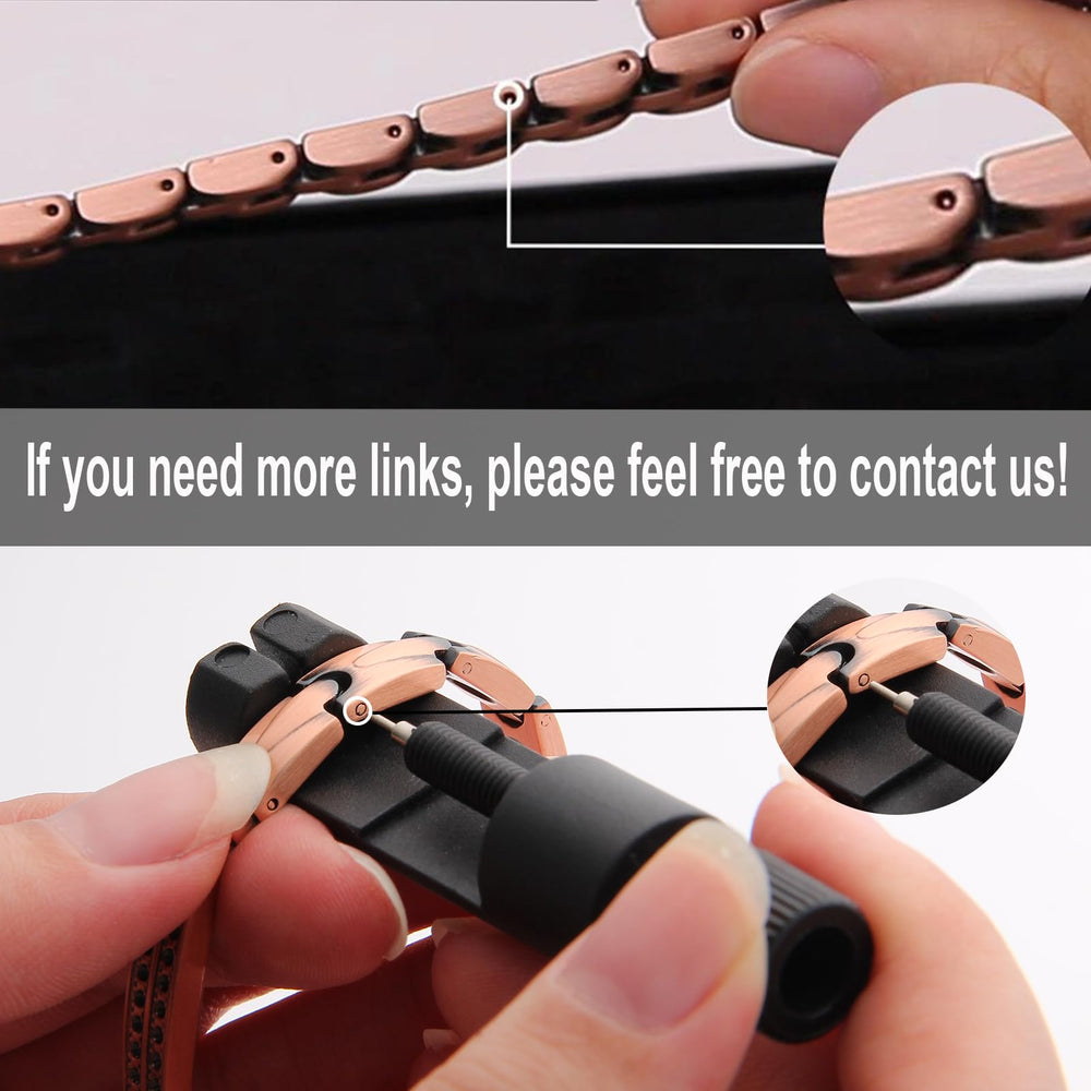 Fashtour copper bracelet detail close-up showing anti-oxidation coating.