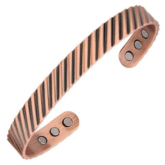 Fashtour copper bracelet for men — front view with adjustable fit.