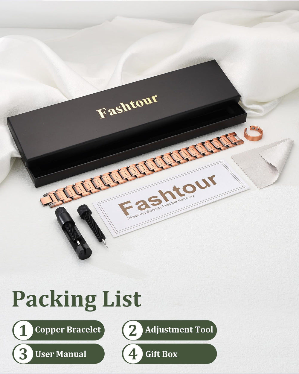 Fashtour packaging includes care guide and manual for maintenance