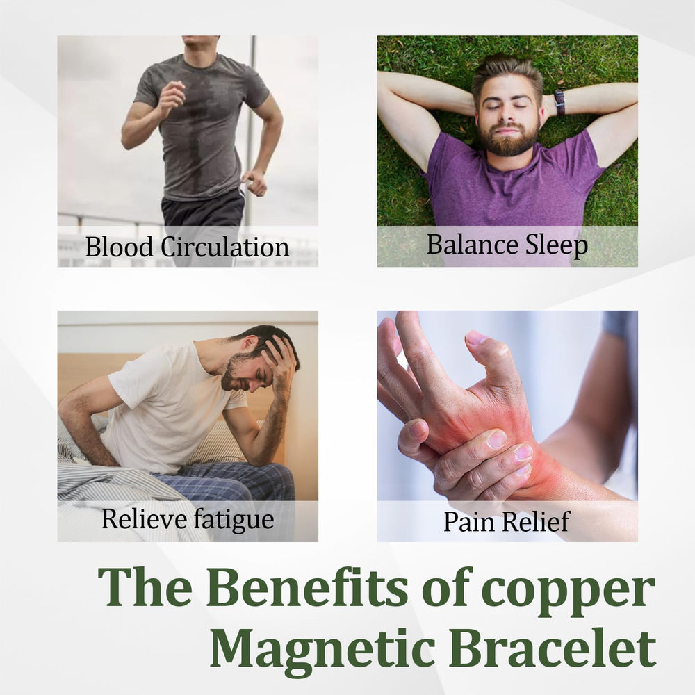 Fashtour copper bracelet worn on the wrist with casual attire.