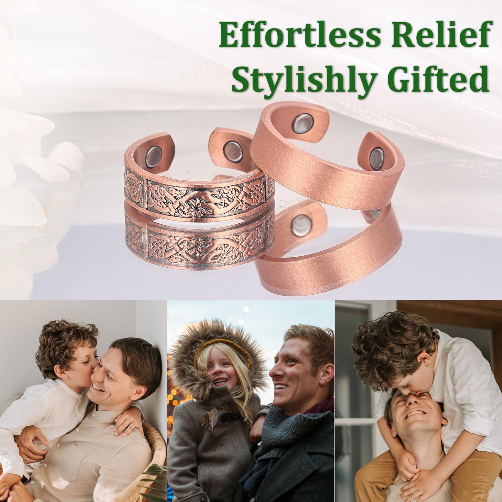Fashtour copper magnetic ring worn daily supports versatile style and comfort.