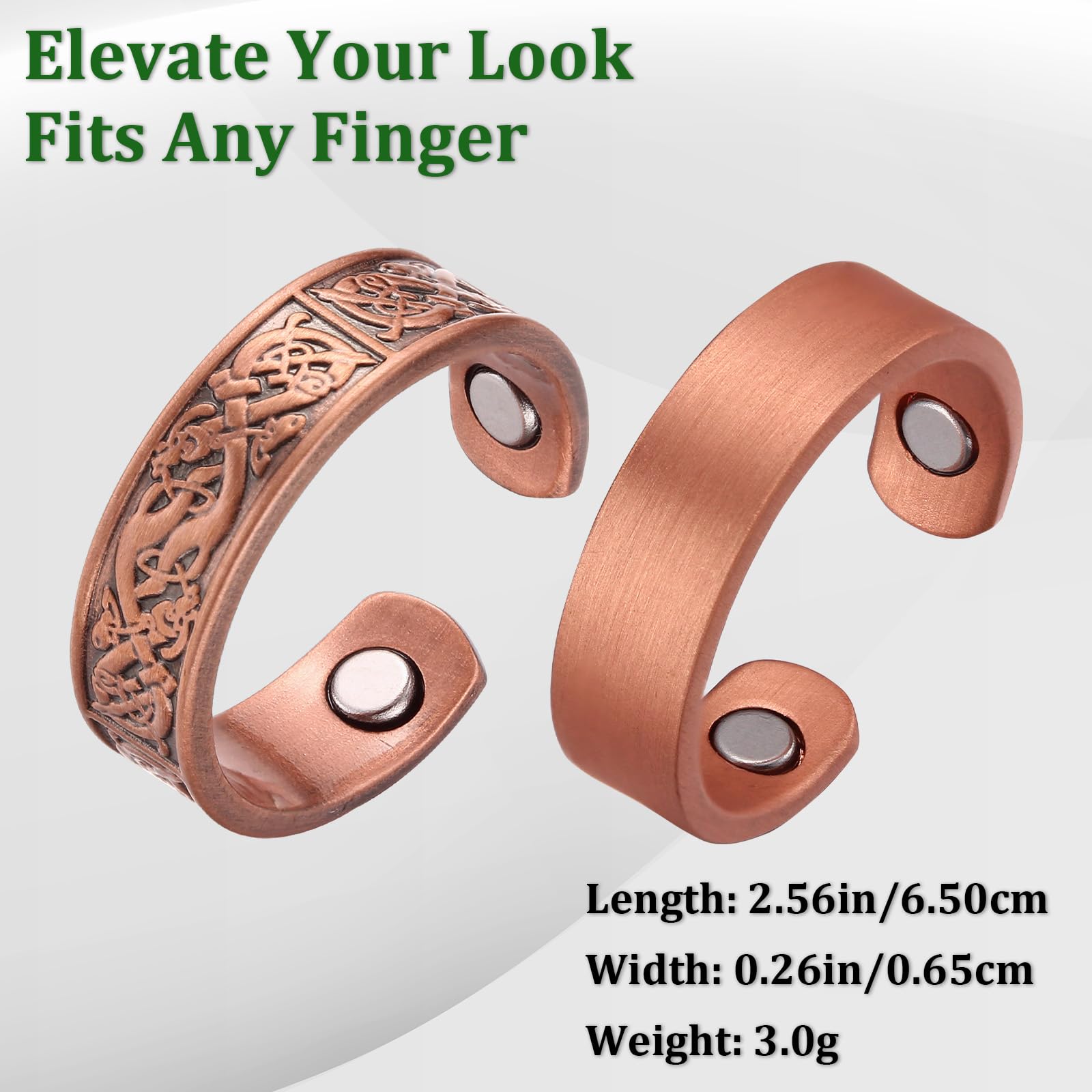 Fashtour copper magnetic ring close-up shows durable copper construction.