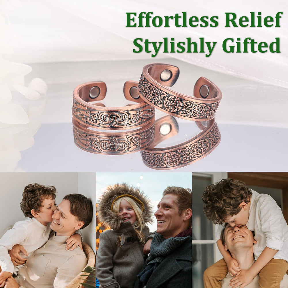 Fashtour copper magnetic ring open design, tool-free size adjustment.