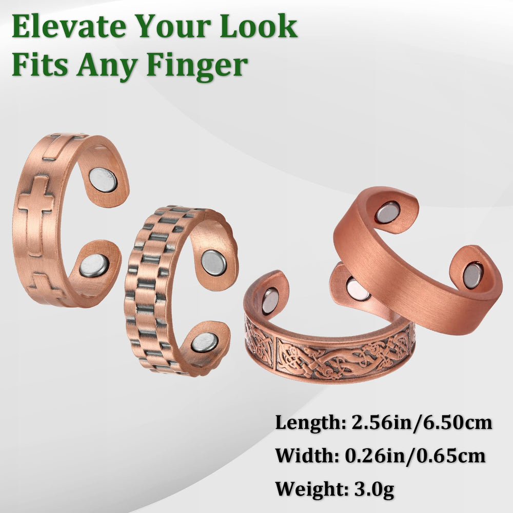 Fashtour copper magnetic ring worn on hand, stylish and versatile.
